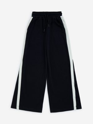 Y&F Kids Black High-Rise Cotton-Blend Pants