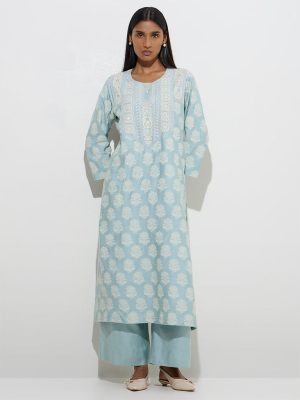 Zuba Dusty Blue Solid Palazzos