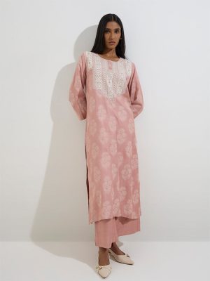 Zuba Dusty Pink Solid Palazzos