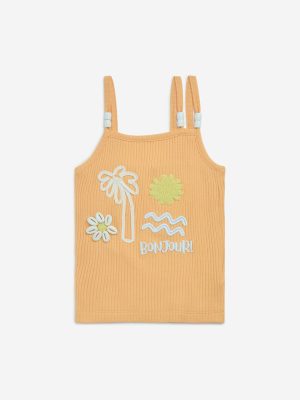 HOP Kids Orange Tropical-Inspired Cotton Top