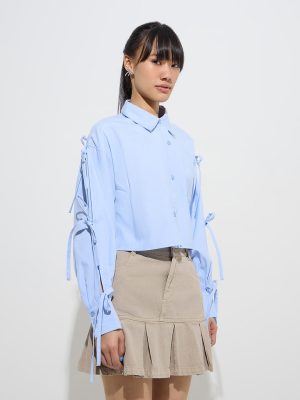 Nuon Blue Bow-Detailed Shirt