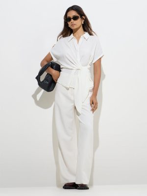 Wardrobe Ivory Knot-Detailed Shirt