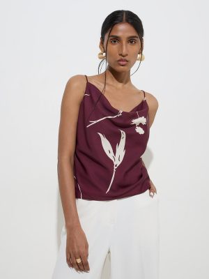 Wardrobe Burgundy Floral Pattern Top