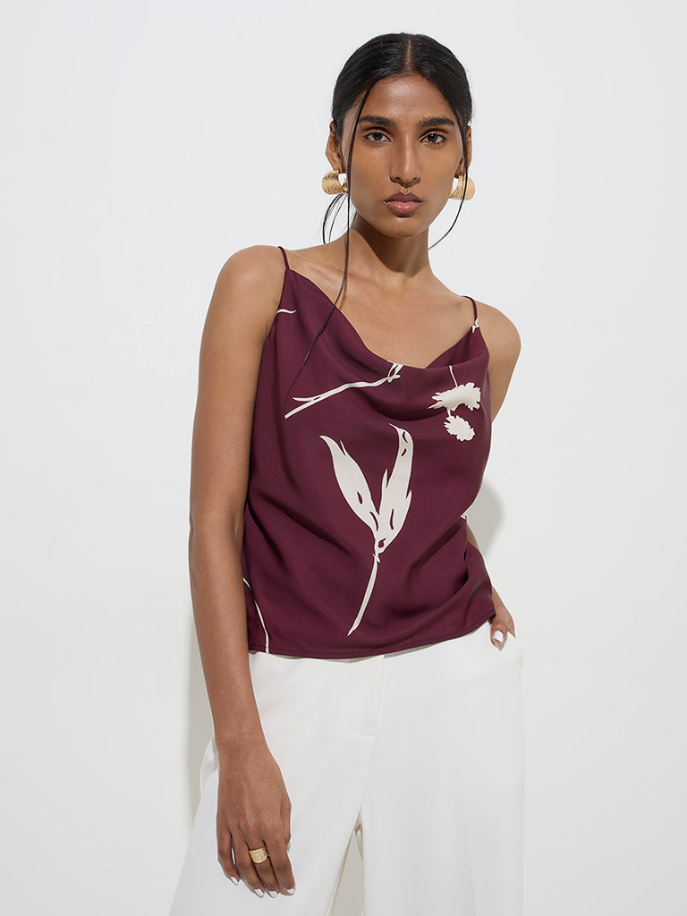 Wardrobe Burgundy Floral Pattern Top