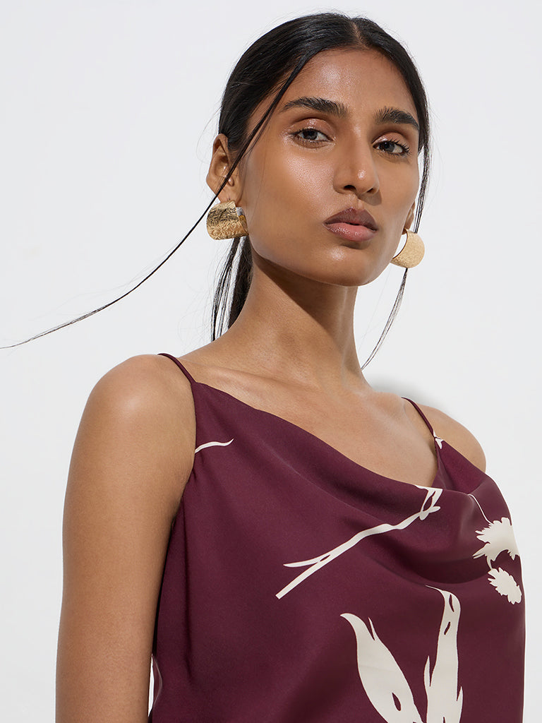 Wardrobe Burgundy Floral Pattern Top - Image 2