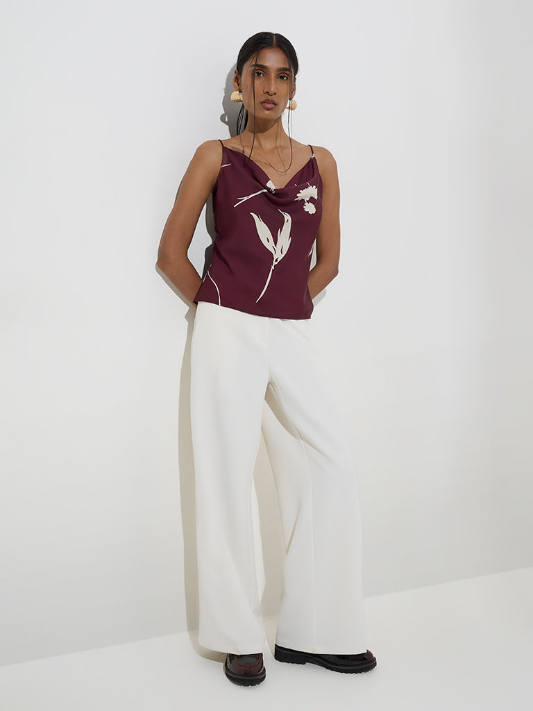 Wardrobe Burgundy Floral Pattern Top - Image 3