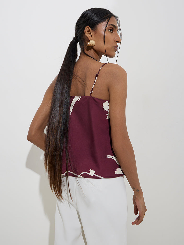 Wardrobe Burgundy Floral Pattern Top - Image 4