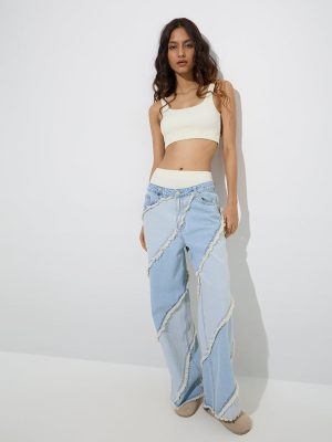 Superstar Off-White Knit-Textured Seam-Free Padded Bra