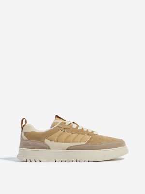 SOLEPLAY Beige Suede Lace-Up Sneakers