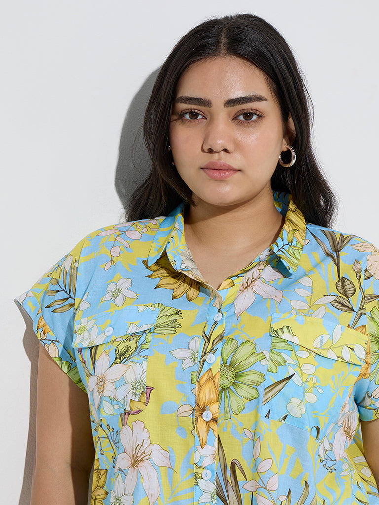 Gia Multicolour Floral Printed Cotton Shirt - Image 2