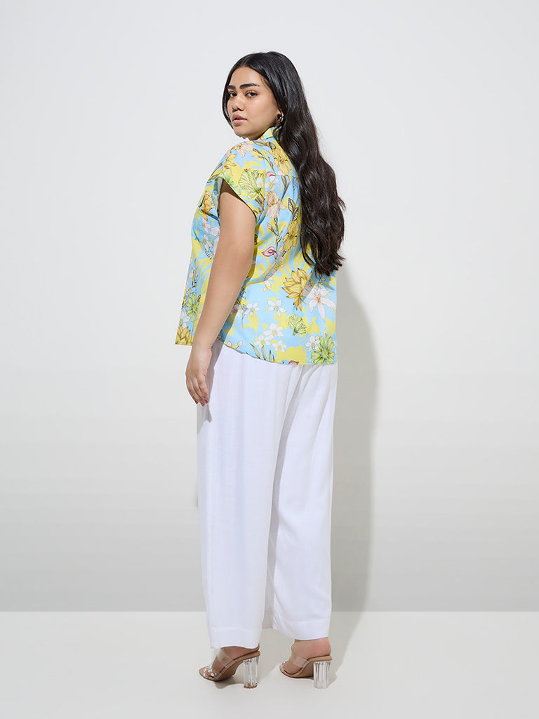 Gia Multicolour Floral Printed Cotton Shirt - Image 4