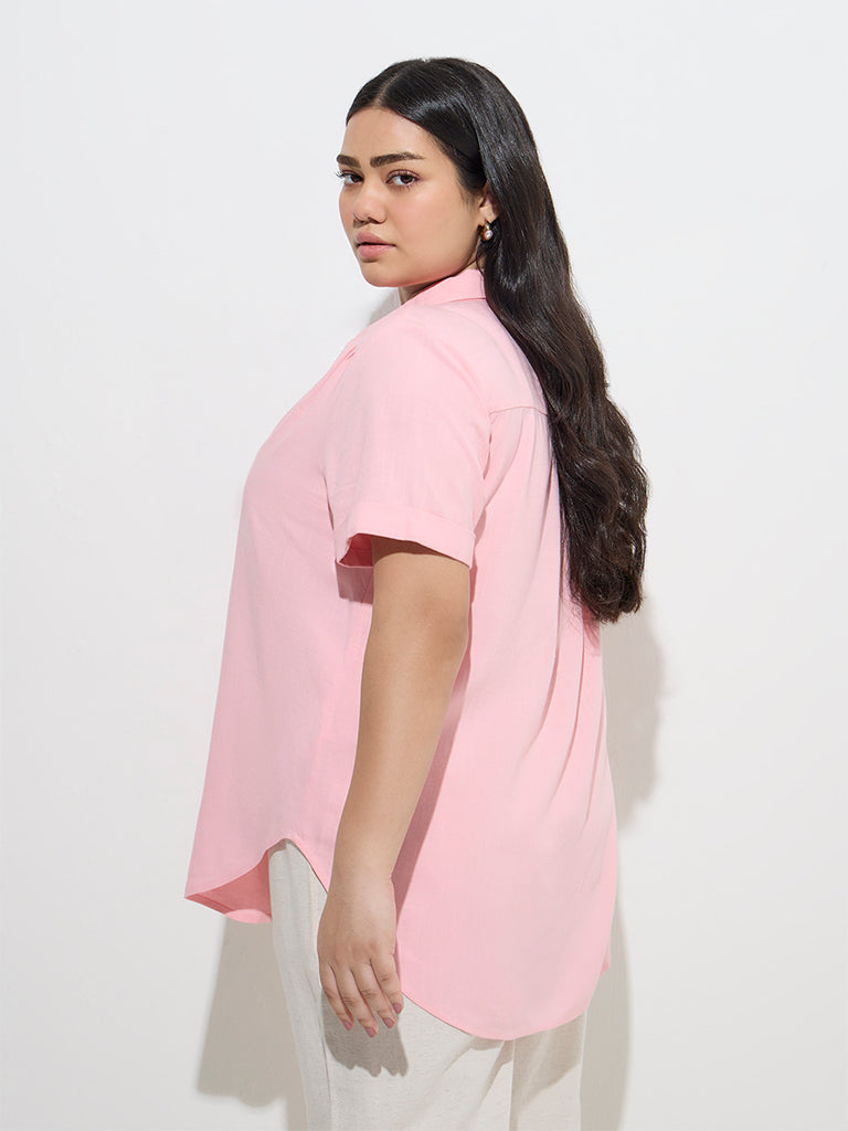 Gia Light Pink Pintuck-Detailed Blouse - Image 4