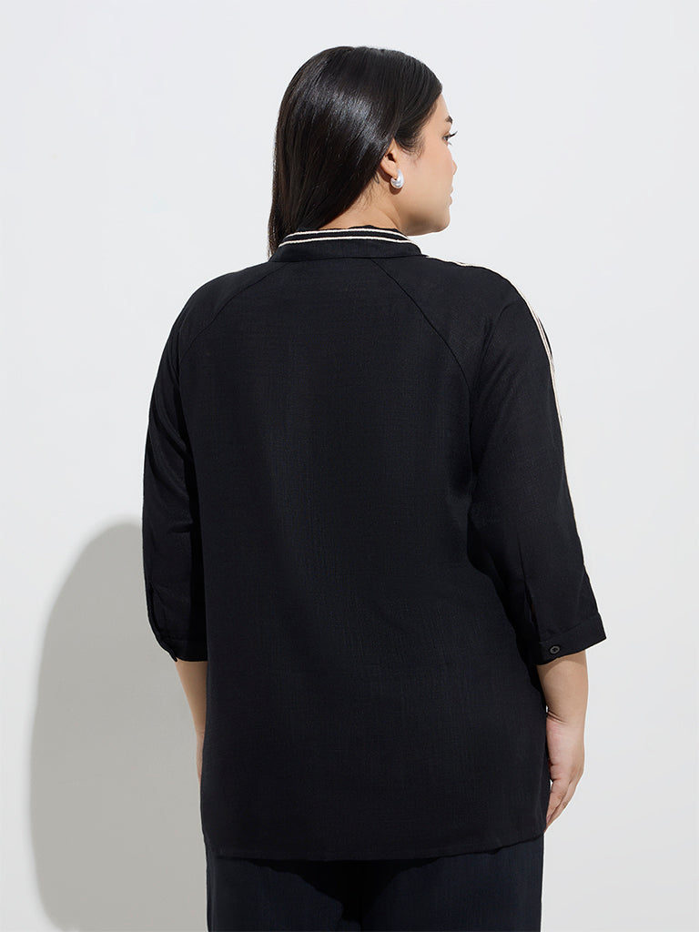 Gia Black Embroidered Shirt - Image 4