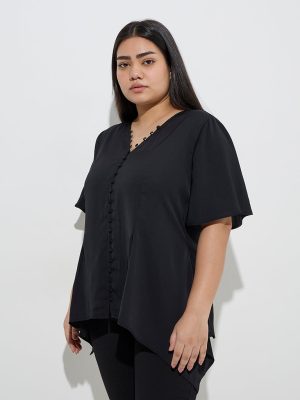 Gia Black Solid Blouse