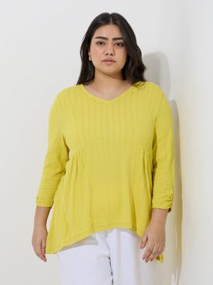 Gia Lime Self-Striped High-Low Top