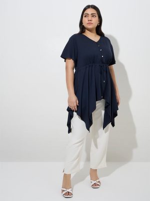 Gia Navy Asymmetrical Top