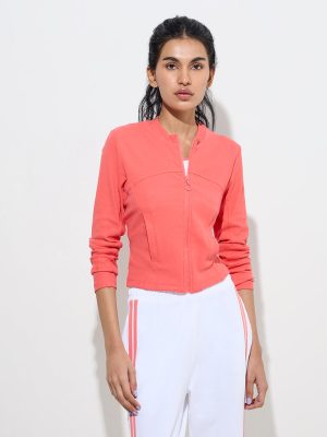 Studiofit Coral Ribbed Cotton-Blend Jacket