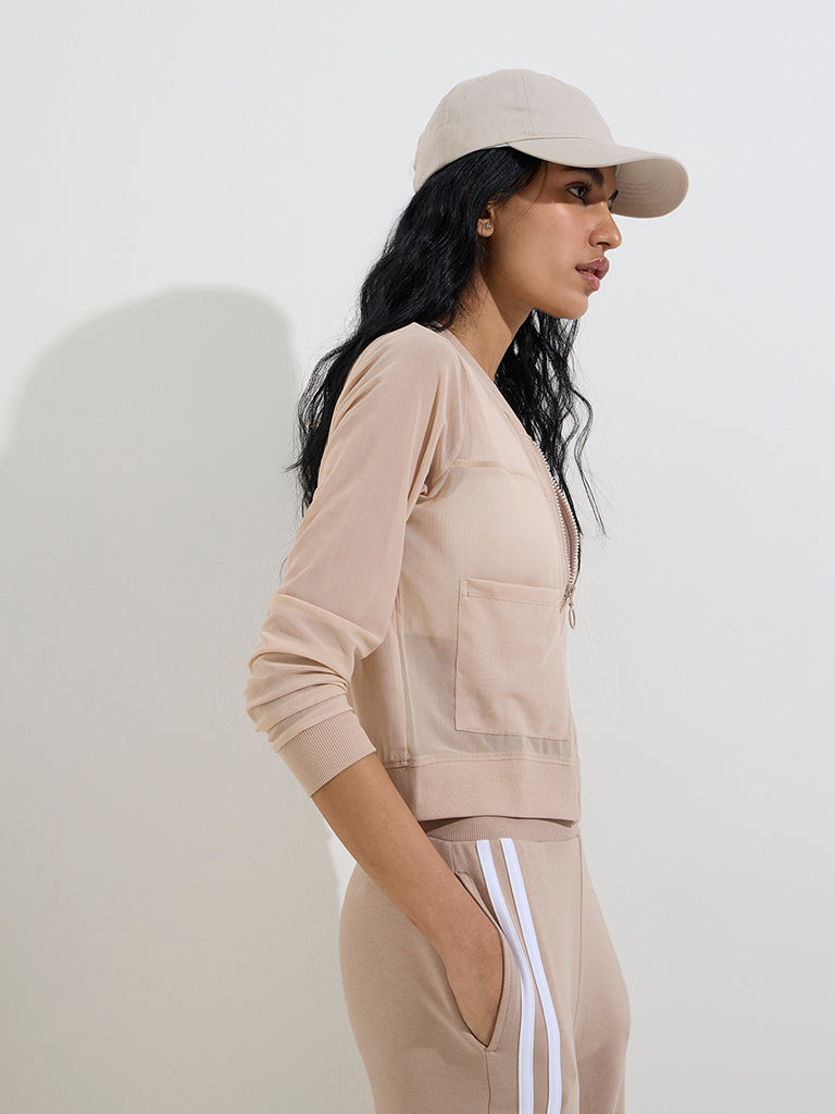 Studiofit Beige Mesh Jacket