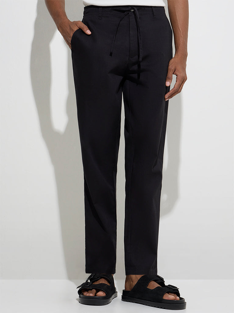 ETA Black Slim-Crop Fit Mid-Rise Cotton Chinos - Image 4