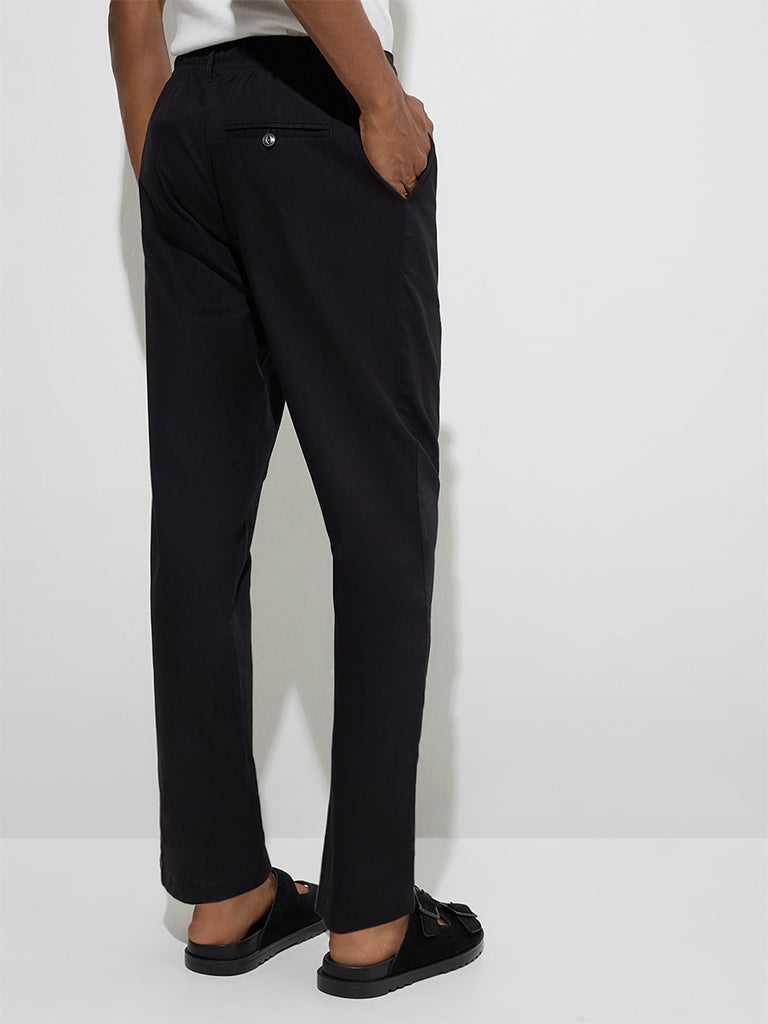 ETA Black Slim-Crop Fit Mid-Rise Cotton Chinos - Image 5