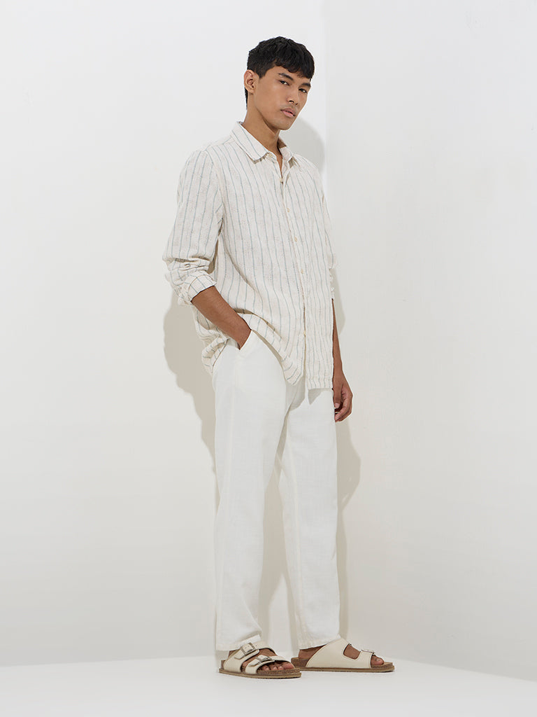 ETA Off-White Striped Relaxed-Fit Cotton Shirt