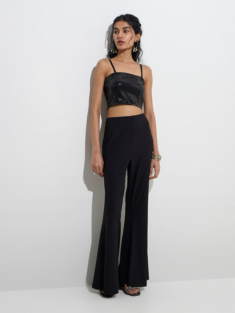 Vark Black Embellished Crop Top - Image 3