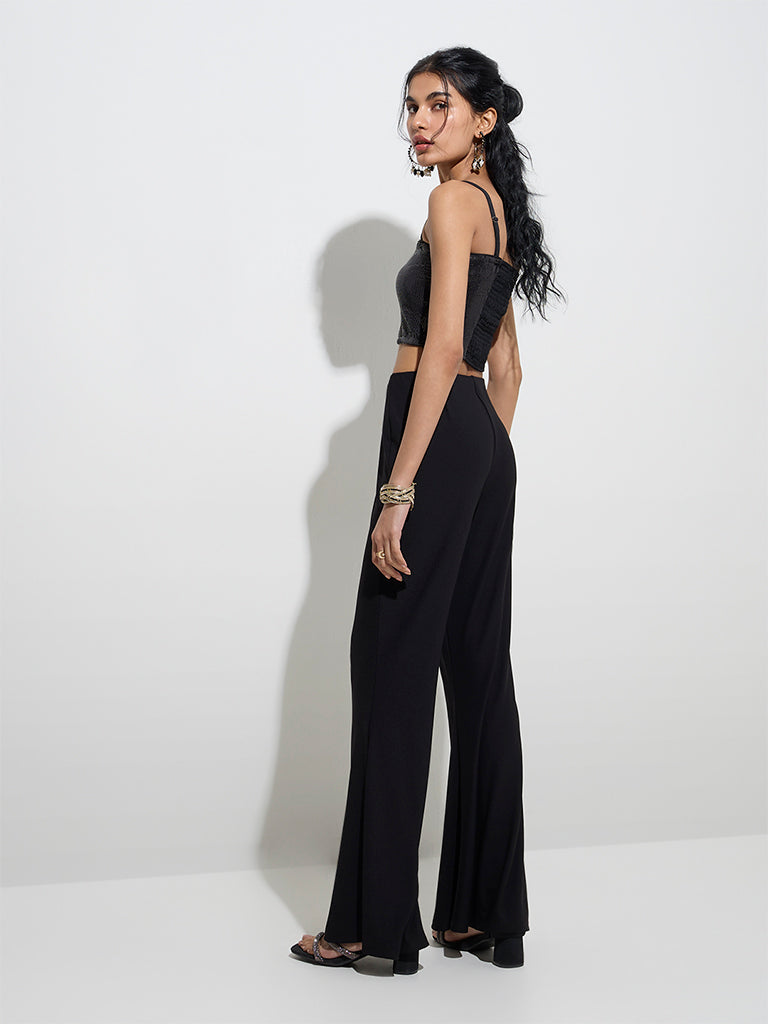 Vark Black Embellished Crop Top - Image 4