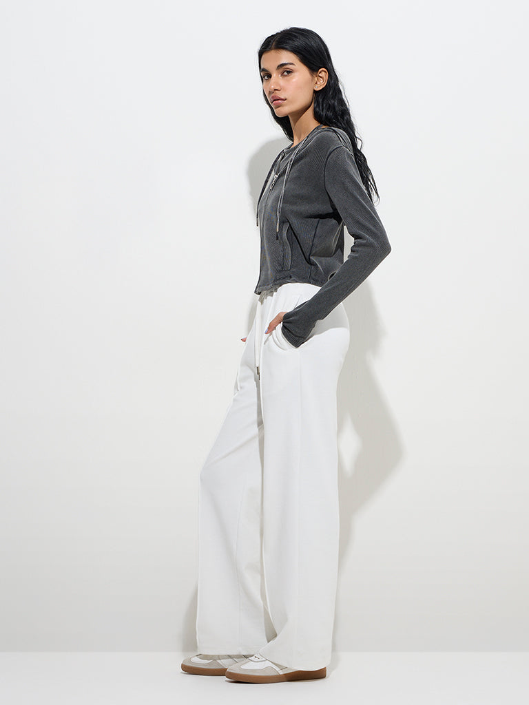 Studiofit Charcoal Ribbed Cotton-Blend Jacket - Image 3