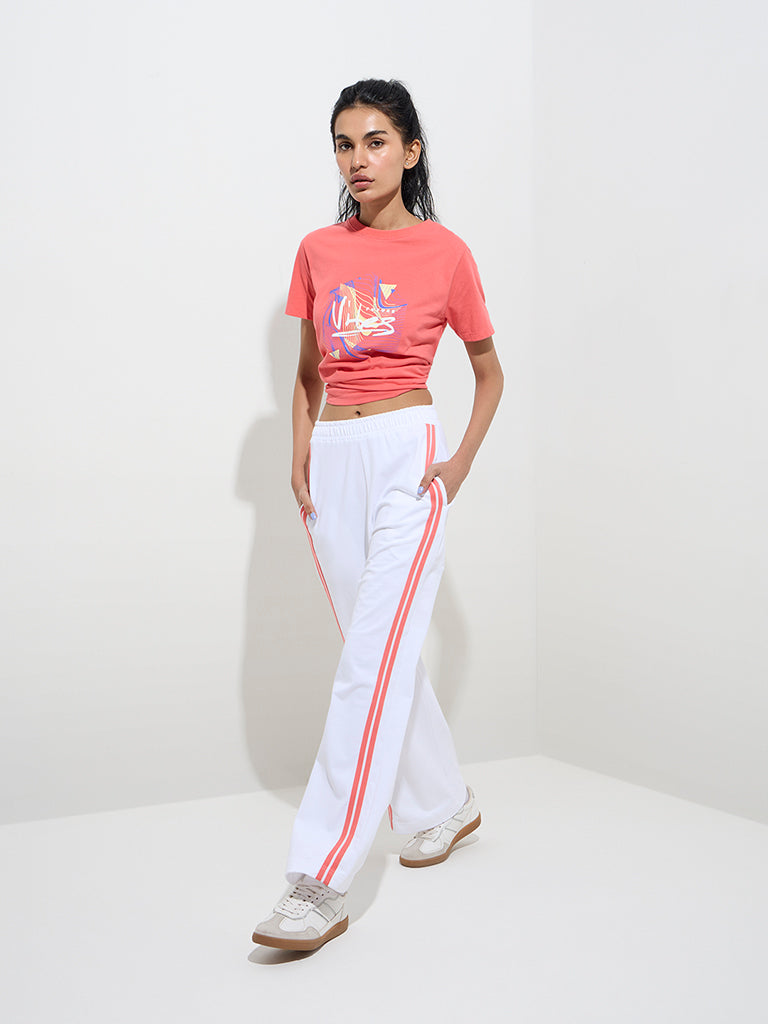 Studiofit Coral Printed Cotton T-Shirt - Image 3