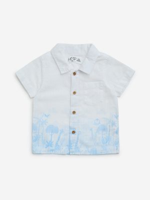 HOP Baby White Nature-Inspired Cotton Shirt