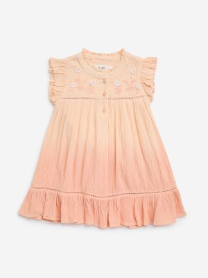HOP Baby Coral Ombre-Finish A-Line Dress
