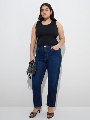 Gia Dark Blue Slim-Fit High-Rise Jeans
