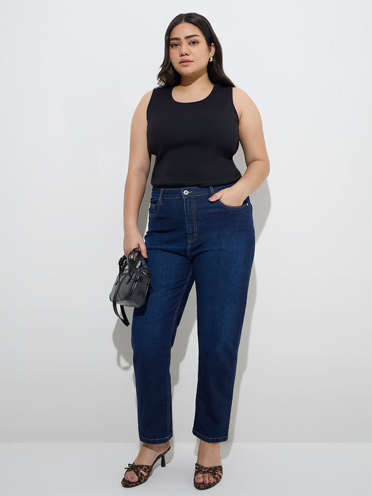Gia Dark Blue Slim-Fit High-Rise Jeans