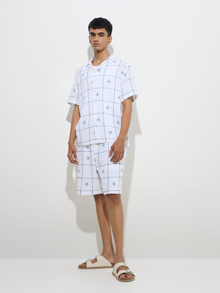 ETA White Embroidered Relaxed-Fit Cotton Shirt - Image 2