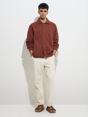 ETA Rust Self-Striped Relaxed-Fit Cotton Jacket