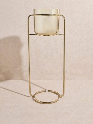 Westside Home Gold Tall Metal Planter with Stand