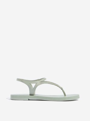 LUNA BLU Mint Braided Thong-Strap Sandals