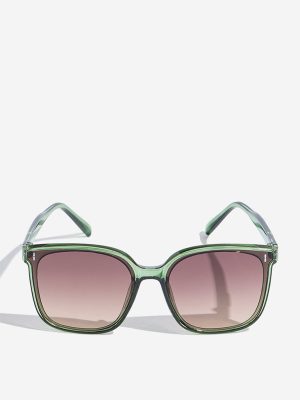 Westside Accessories Olive Oversized Sunglasses with Pouch