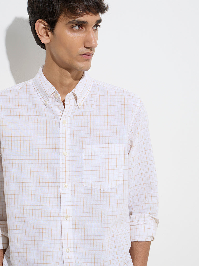 WES Casuals Off-White Relaxed-Fit Cotton-Blend Shirt - Image 3