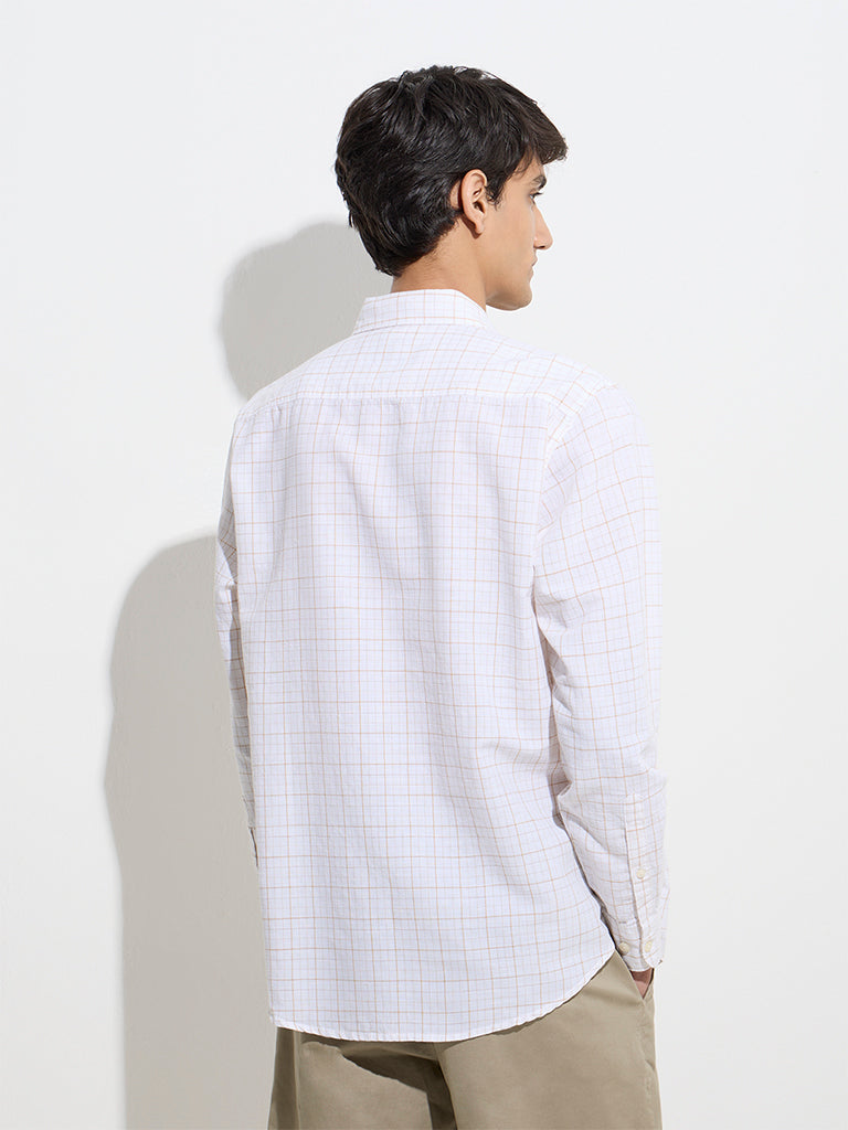 WES Casuals Off-White Relaxed-Fit Cotton-Blend Shirt - Image 4