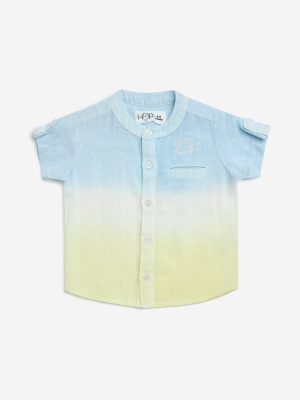HOP Baby Blue Ombre-Finish Cotton Shirt