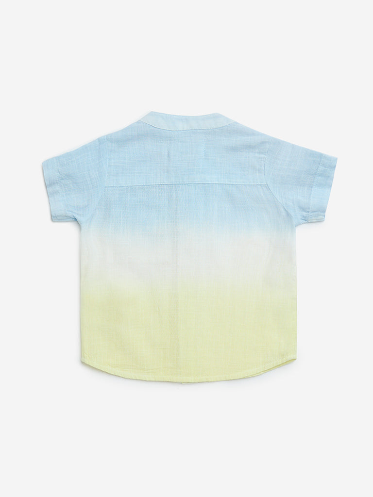 HOP Baby Blue Ombre-Finish Cotton Shirt - Image 2