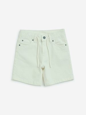 HOP Kids Off-White Mid-Rise Shorts