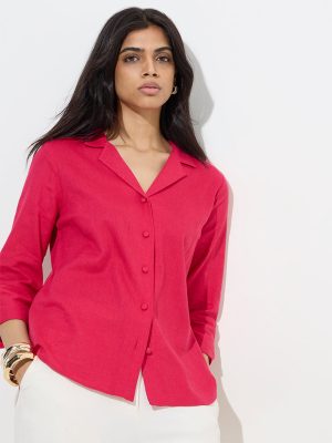 Wardrobe Fuchsia Solid Shirt