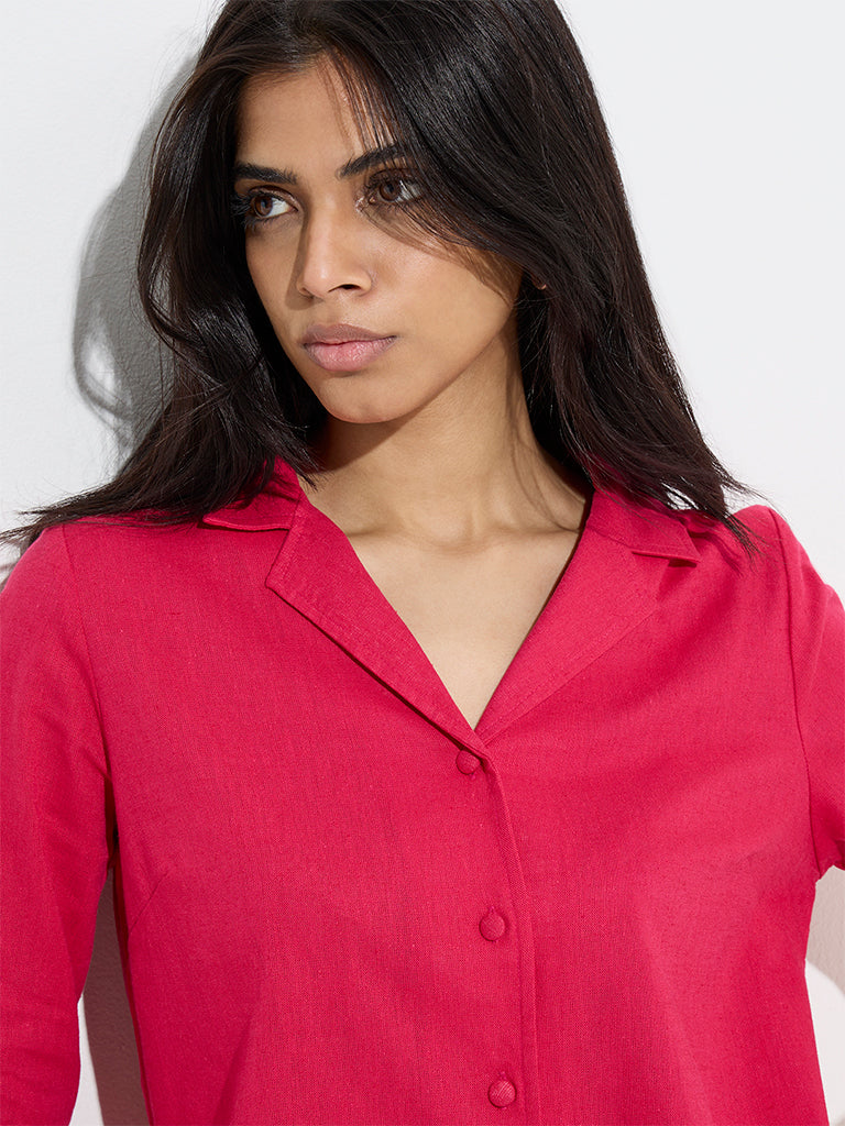 Wardrobe Fuchsia Solid Shirt - Image 2