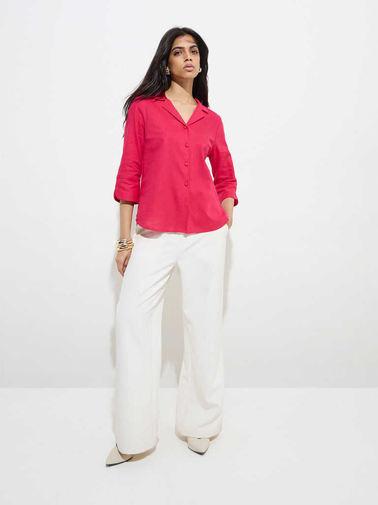 Wardrobe Fuchsia Solid Shirt - Image 3