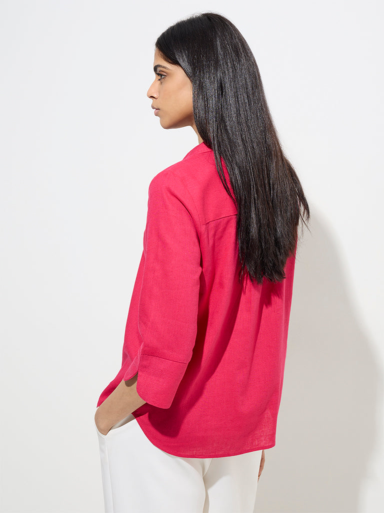 Wardrobe Fuchsia Solid Shirt - Image 4