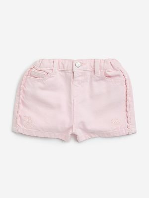 HOP Baby Pink High-Rise Denim Shorts