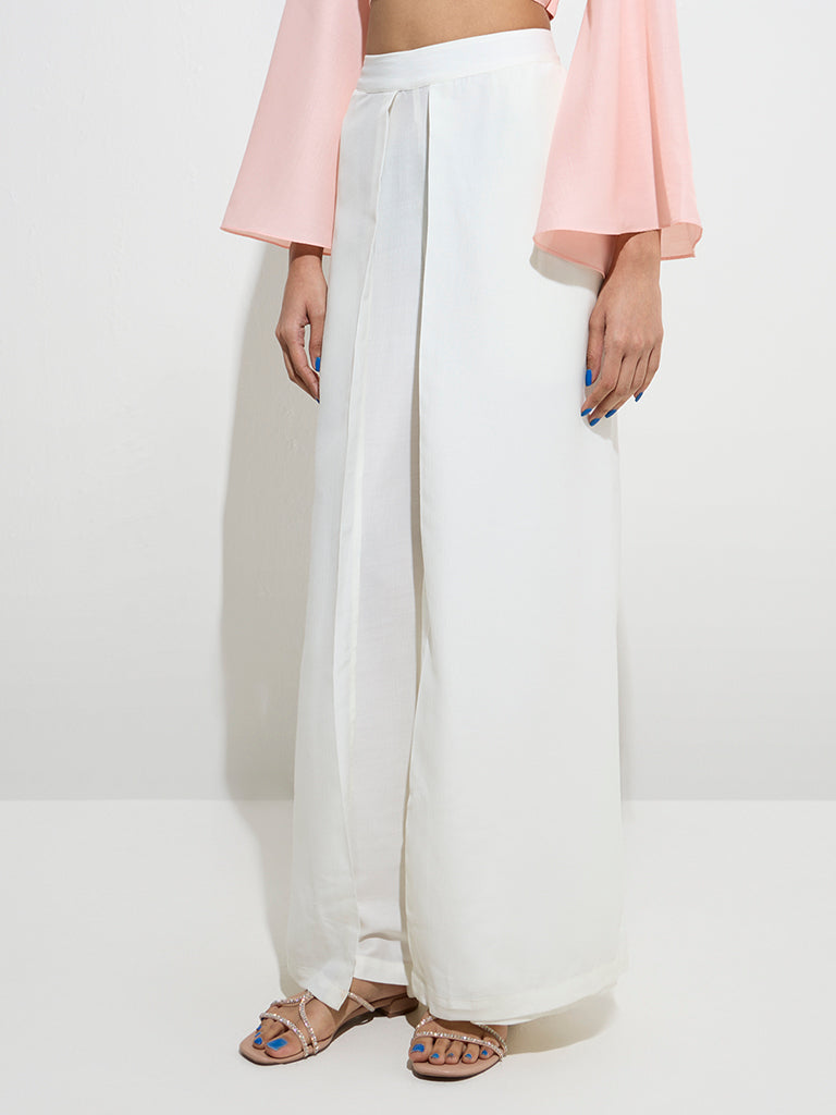 Vark Off-White High-Rise Palazzos