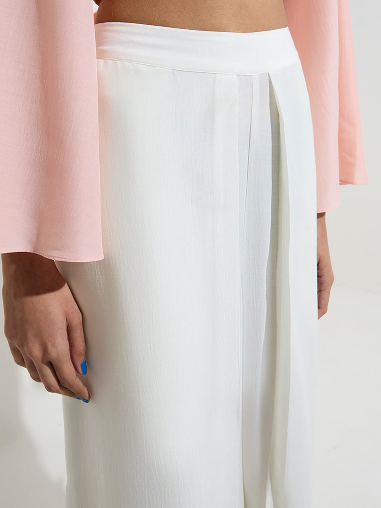 Vark Off-White High-Rise Palazzos - Image 4